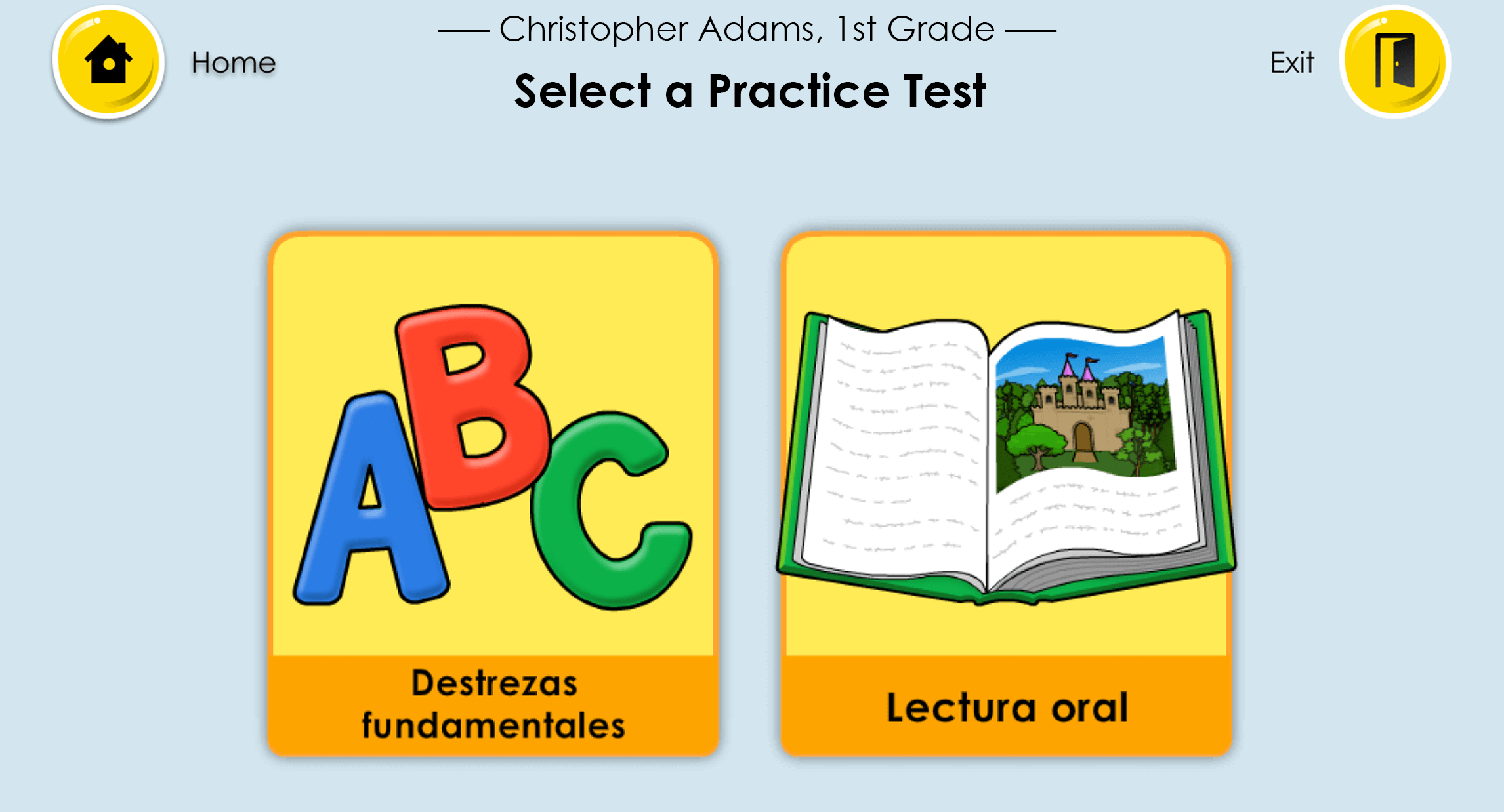 Students taking the Practice Test in Spanish will be given their options in Spanish.