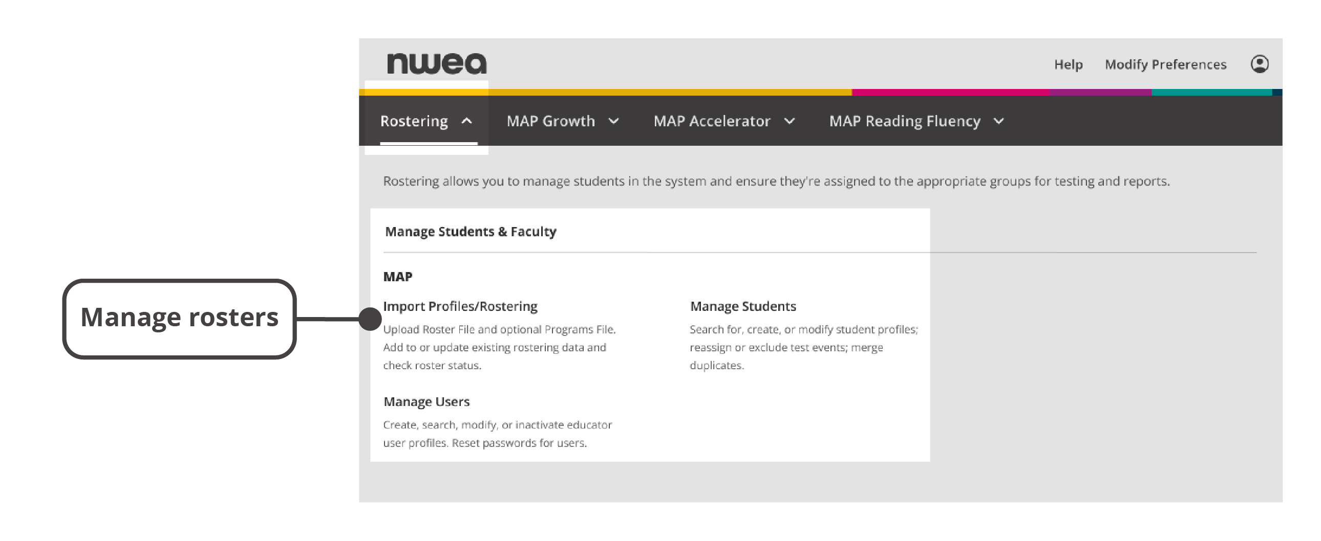 You’ll be able to download file templates and manage rosters.