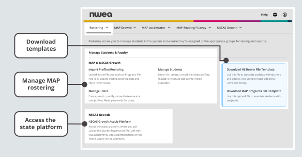 You’ll be able to download templates, manage MAP rostering, and access the state platform.